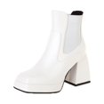 thumbnail image 1 of Fesfesfes Platform Boots for Young Ladies Women's Velvet Thick Soled Thick High Heeled Platform Sleeve Low Top 4.5(35), 1 of 4