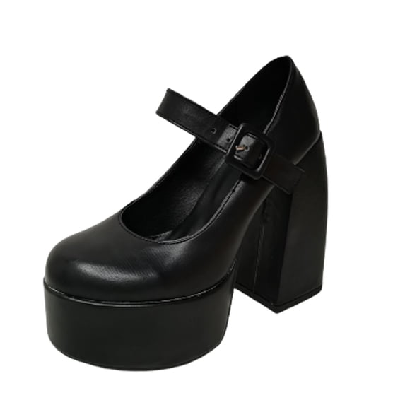 Fesfesfes Platform Heels Womens Dress Chunky High Heel Shoes Thick Heel Platform Pump Toe Shoes 6(37)