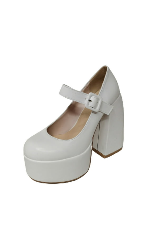 Platform Heels Womens Dress Chunky High Heel Shoes Thick Heel Platform Pump Toe Shoes 9.5(43)