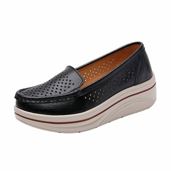 Fesfesfes Platform Sneakers Women's Muffin Comfort Shoes ThickendSoled Casual Platform Oversized Sneakers US:4.5(35)