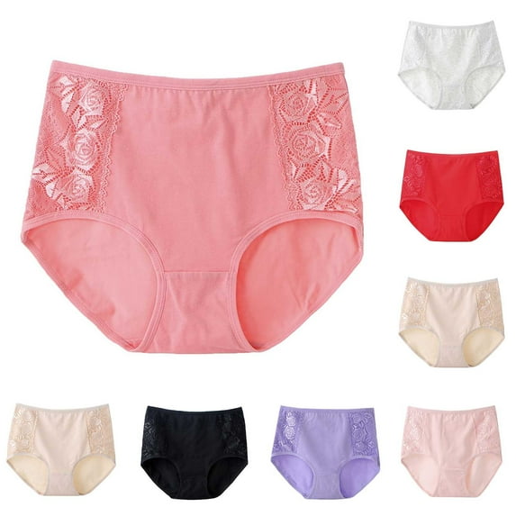 Fesfesfes Plus Size Briefs for Women Breathable Soft Stretch Panties Underwear With Belly Briefs