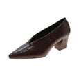 thumbnail image 1 of Fesfesfes Plus Size Heels Scoop Shoes Mid-heel Shoes Women Fashion Retro Grandma Shoes Work High Heels Four Seasons Shoes 4(34), 1 of 4