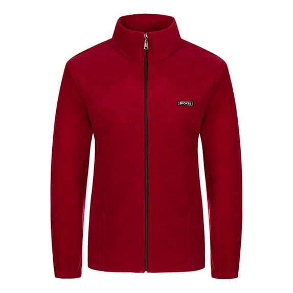 Fesfesfes Plus Size Jackets For Women Fashion Long Sleeve Hoodless Casual Outwear Fleece Winter Warm Jacket