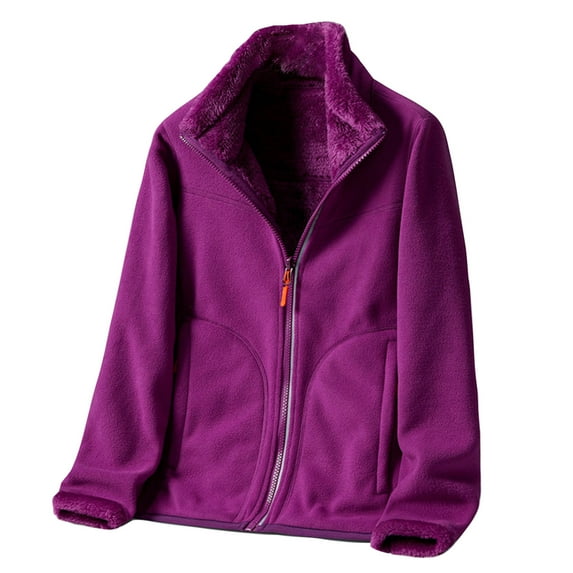 Fesfesfes Plus Size Jackets For Women Mens And Double-sided Fleece Jacket Thickened Fleece Sweater Winter Warm Jacket