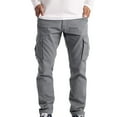 thumbnail image 1 of Fesfesfes Plus Size Pants for Men Cargo Pants Trousers Work Wear Cargo Pants 6 Pocket Full Pants, 1 of 6