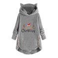 thumbnail image 1 of Fesfesfes Plush Coat for Women Casual Christmas Printing Plush Buttons Long Sleeve Hooded Plush Coat Top Sale Items, 1 of 7