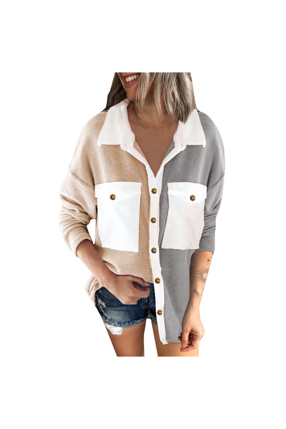 Plush Lined Coat for Women Casual Solid Hooded Plush Warm Jackets Zipper Cardigan Tops Coat