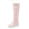 thumbnail image 1 of Fesfesfes Plush Warm Boots for Teen Girls Below Knee Fleece Lined Boots Thick Soled Wedge Boots Young Ladies High Boots 36(US:5.5), 1 of 5