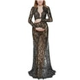 thumbnail image 1 of Fesfesfes Pregnants Women Dress Long Sleeve Photography Lace Dress for Baby Shower Elegant Floor Length Maternity Dress for Photoshoot, 1 of 4