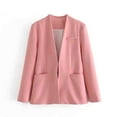 thumbnail image 1 of Fesfesfes Puffer Jacket Womens Fashion Casual Solid Color Long Sleeve Blazer On Sale, 1 of 3