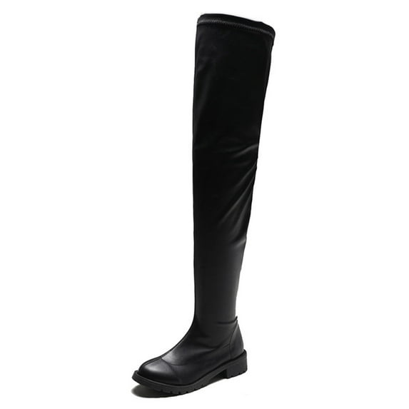 Fesfesfes Riding Boots For Women Fall Winter New Round Toe Thick Heel Sleeve Over-the-knee Rider US:4.5(35)