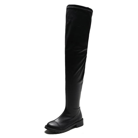 Fesfesfes Riding Boots For Women Fall Winter New Round Toe Thick Heel Sleeve Over-the-knee US:6.5(38)