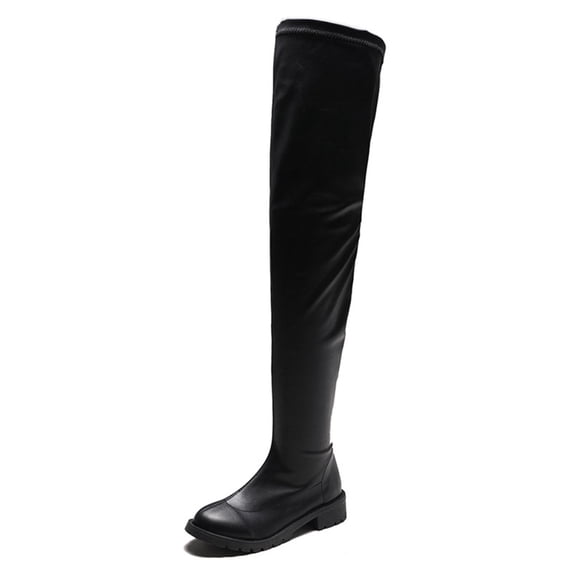 Fesfesfes Riding Boots For Women Fall Winter New Round Toe Thick Heel Sleeve Over-the-knee US:6(37)