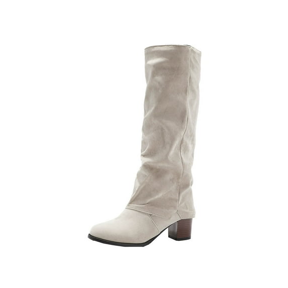 Fesfesfes Riding Boots For Women Fall Winter Thick High-heeled Casual Sleeve High-barrel Knight Women's US:7.5(40)