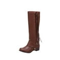 thumbnail image 1 of Fesfesfes Riding Boots For Women Fashion Large Size Long Tube Low Heeled Shoes Retro Tassel Knight US:4.5(35), 1 of 9