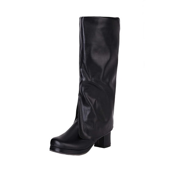 Fesfesfes Riding Boots For Women Fashion Large Size Pants Long Tube Thick Heel Shoes Retro Knight US:9(42)