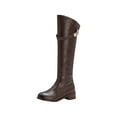 thumbnail image 1 of Fesfesfes Riding Boots For Women Handsome Belt Buckle Rider Mid Heeled Fleece Mid High Women US:6(37), 1 of 7