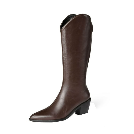 Fesfesfes Riding Boots For Women Ladies Fall Winter Knight Thick High-heeled High US:7.5(40)