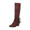 thumbnail image 1 of Fesfesfes Riding Boots For Women Long Pointed Lace-up Warm Solid High Heel Knight Synthetic US:5.5(36), 1 of 4