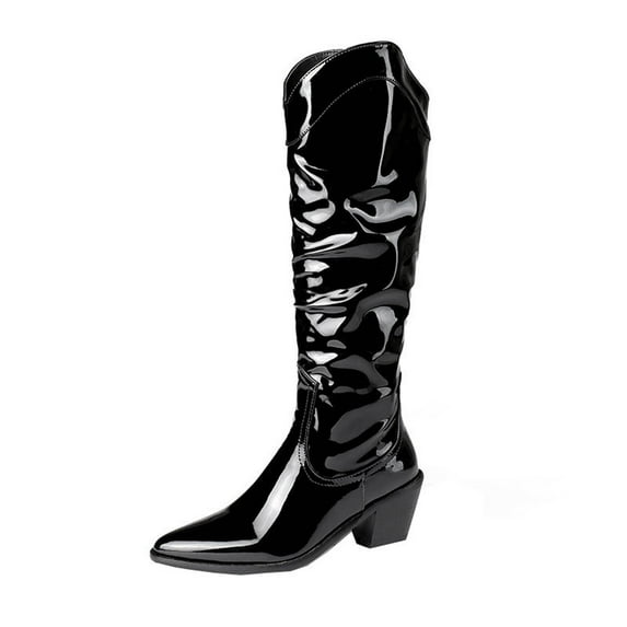 Fesfesfes Riding Boots For Women Plus Size Ladies Pointed Toe Thick High Heel Sleeve High Knight Dance US:7(39)