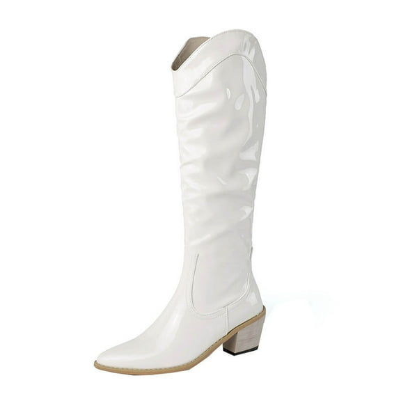 Fesfesfes Riding Boots For Women Plus Size Ladies Pointed Toe Thick High Heel Sleeve High Knight Dance US:9.5(43)