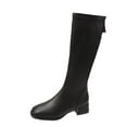 thumbnail image 1 of Fesfesfes Riding Boots For Women Shoes Pointed Toe Mid-heel High-top Boots Knight Imitation Synthetic-Leather Boots US:7.5(38), 1 of 7