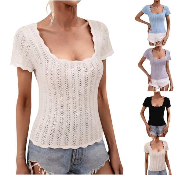 Fesfesfes Running Clothes for Womens Fashion Long Sleeves Round Neck Solid Color Loose Tops Blouse Knitted Sweater Business Casual Tops for Women L(US:8)