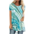 thumbnail image 1 of Fesfesfes Running Clothes for Women's Summer Round Neck Loose Tops Casual Print Short Sleeve Blouse T-Shirts for Women 10(XL), 1 of 5