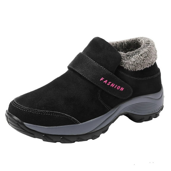 Fesfesfes Running Shoes Womens Men's And Women's Winter Warm Velvet Velvet Buckle Fashion All-match Hiking Sneakers US:5.5(36)