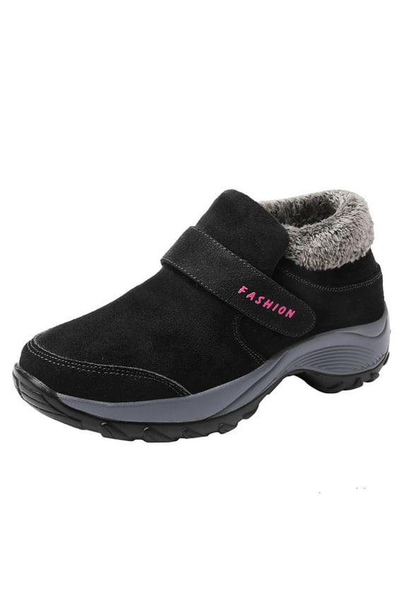 Running Shoes Womens Men's And Women's Winter Warm Velvet Velvet Buckle Fashion All-match Hiking Sneakers US:6.5(37)