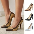 thumbnail image 1 of Fesfesfes Sandals For Women Dressy Summer Heel Women's Shoes Splicing Sandals Casual Comfortable Pumps High Heel Pointed Toe Stilettos 6.5(38), 1 of 8