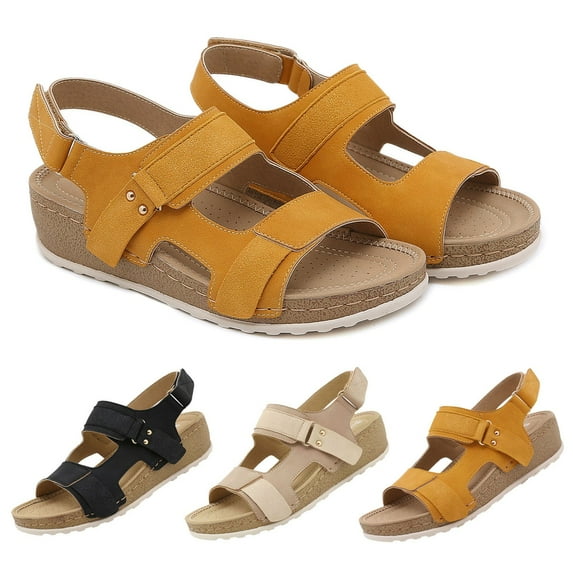 Fesfesfes Sandals Women's Shoes Peep Toe Fashion Casual Comfortable Wedge Heel Platform Sandals 7.5(40)