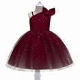 thumbnail image 1 of Fesfesfes Sequin Bow Dress for Girls Sleeveless One Shoulder Dress for Comfortable and Versatile Occasions 2-10 Years Casual Formal Princess Dresses(Hot Pink,9-10 Years), 1 of 6