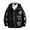 thumbnail image 1 of Fesfesfes Shiny Puffer Jacket for Men Causal Hooded Coat Reflective Down Jacket Winter Jacket, 1 of 5