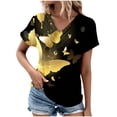 thumbnail image 1 of Fesfesfes Shirt Women's V-Neck Fashion Casual Short Sleeve Spring And Summer Top Ladies Tops 3XL(US:14), 1 of 5