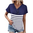 thumbnail image 1 of Fesfesfes Shirt Women's V-Neck Fashion Casual Short Sleeve Spring And Summer Top Ladies Tops 3XL(US:14), 1 of 5
