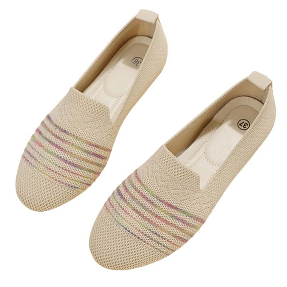 Fesfesfes Shoes Women Almond Toe Solid Color Round-Toe Flats Shoes Lightweight Soft Casual Shoe 38(6.5)