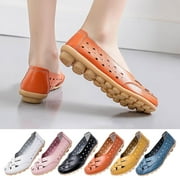 Fesfesfes Shoes for Women Round Toe Fashion Large Oxford Soft Sole Comfortable Shoes Hollow Out Color Casual Shoes 407.5