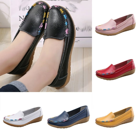 Fesfesfes Shoes for Women Round Toe Round Casual Flat Shoes Loafers Soft Bottom Casual Lightweight Peas Shoes 38(6.5)
