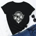 thumbnail image 1 of Fesfesfes Short Sleeve Tops for Women Loose Pullover Tops Print Round Neck Tshirt Tops Ladies Comfy Tops/Shirt, 1 of 6
