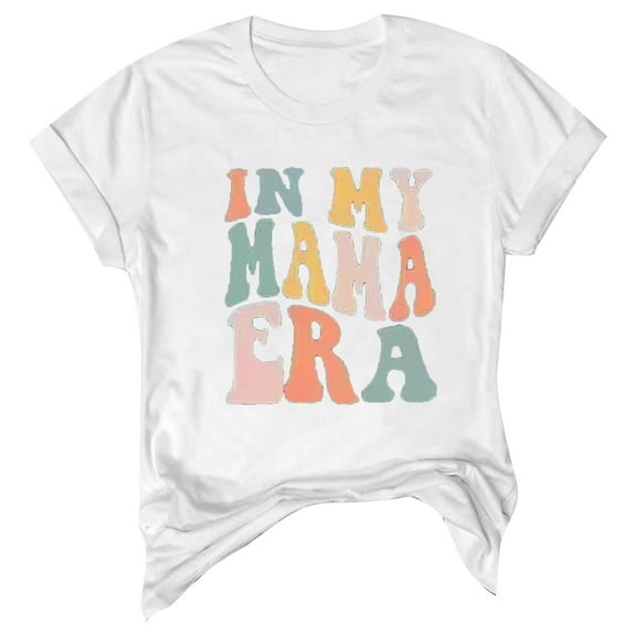 Fesfesfes Short Tshirts for Women Fashion Women's Casual Short Sleeve Round Neck Printed Ladies Tops Blouse T-Shirts for Women M(US:6)