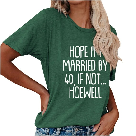 Fesfesfes Short Tshirts for Women Round Neck Short Sleeve Top Letter Printed Top Casual Funny Blouses Gifts For Mom Tee 12(XXL)