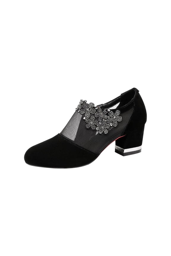 Shower Shoes Fish Peep-Toe Womens Thick Heel High Heel Lace Mesh High Four Seasons Shoes 6.5(38)