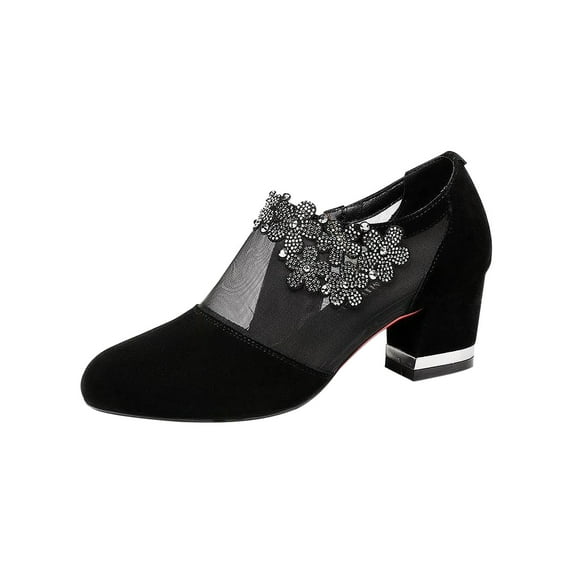 Fesfesfes Shower Shoes Fish Peep-Toe Womens Thick Heel High Heel Lace Mesh High Four Seasons Shoes 7(39)