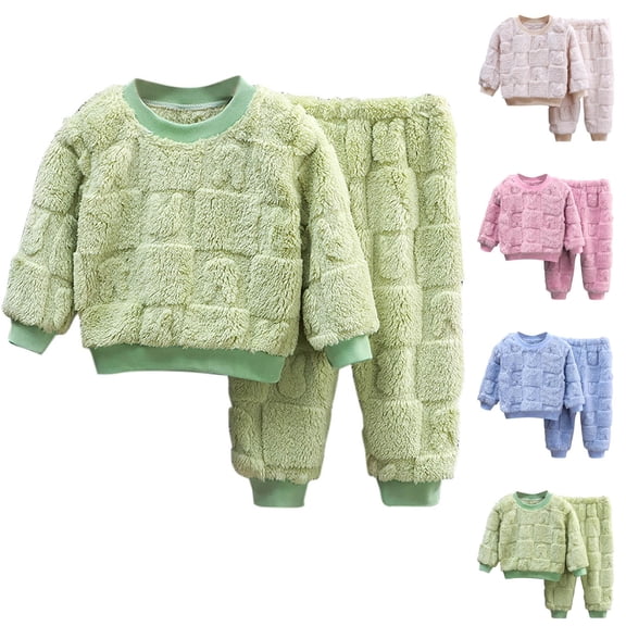 Fesfesfes Skirts for Kids Long Sleeve Hooded Set Sweater Pocket Round Neck Sweater Long Pants Set Top And Pants Two-piece Set