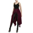 thumbnail image 1 of Fesfesfes Skirts for Women Halloween Gothic Punk Asymmetric Lace-up Slit Front Skirt A-Line Skirt, 1 of 9