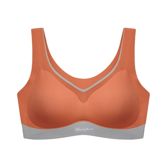 Fesfesfes Sleep Bras for Women Ice Feeling Silk Bras Seamless Unwired Bras Padded Push Up Shockproof Sports Bras
