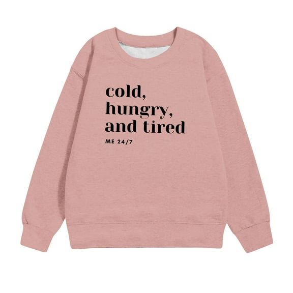 Fesfesfes Sleep Shirts Girls Crewneck Oversized Sweatshirt Children Fashion Long Sleeve Pullover Tops 1-12 Years