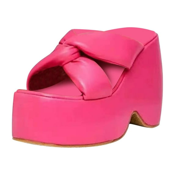 Fesfesfes Slide Sandals For Women Summer Ladies Slippers Thick Soled Sandals Casual Women Shoes Slippers Outdoor 8.5(41)