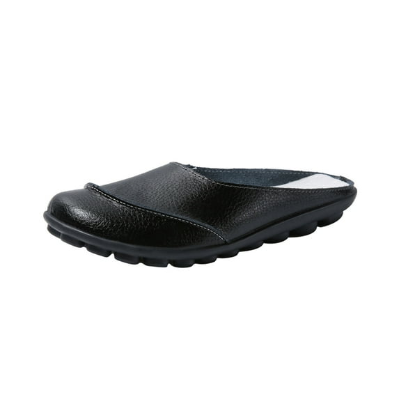 Fesfesfes Slides For Women's Shoes Color Retro Hollow Out Carved Flat Heel Fashion Comfortable Casual Sandals Slippers 7(39)